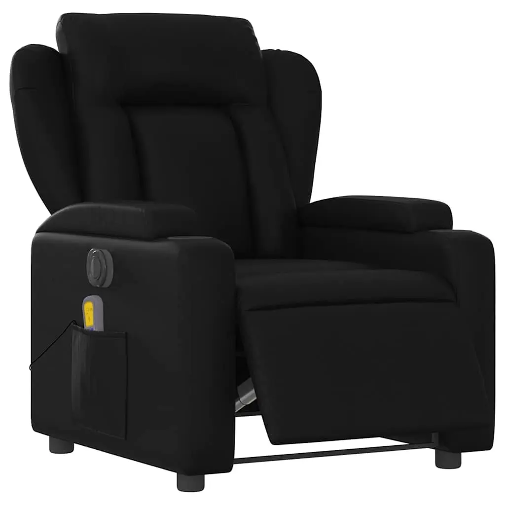 Electric Massage Recliner Chair Vibration Function 135 Degrees Black Faux Leather