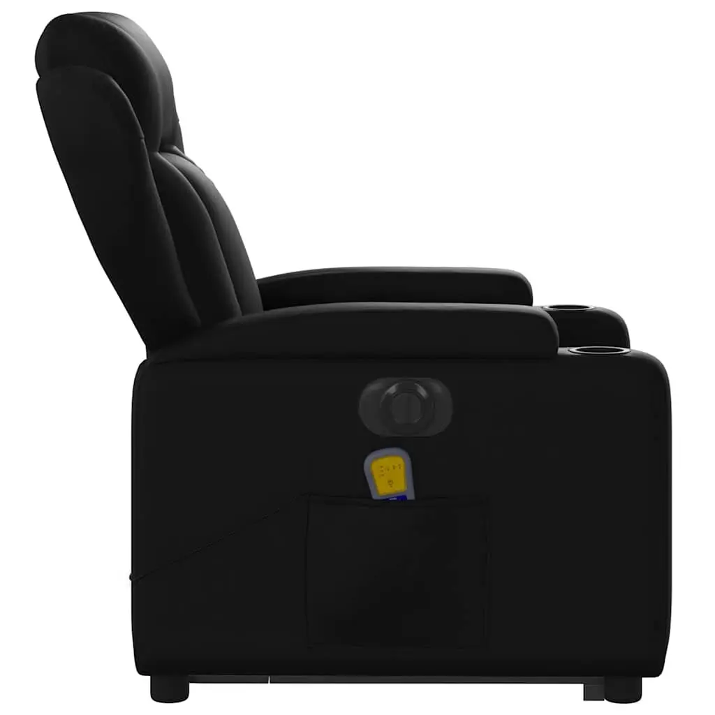 Electric Massage Recliner Chair Lift Function 135 Degrees Black Faux Leather