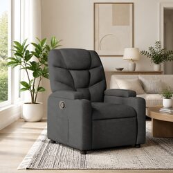 Comfortable Grey Recliner with Practical Features