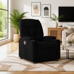 Sturdy Recliner Chair with Practical Features in Black