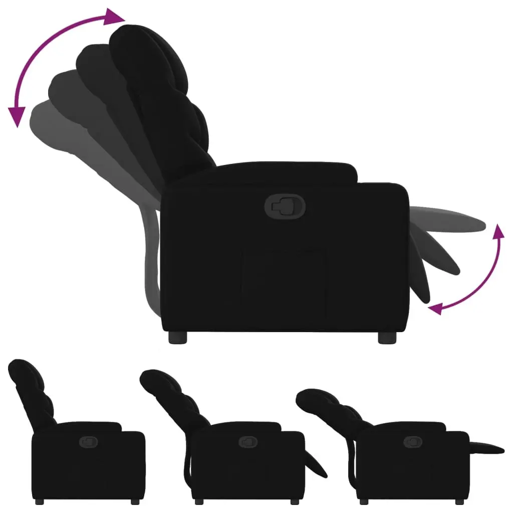 Recliner Chair Black Fabric Manual Reclining Armchair Lounge Seat Cup Holders