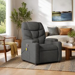 Reliable Grey Fabric Recliner Chair with Massage Function