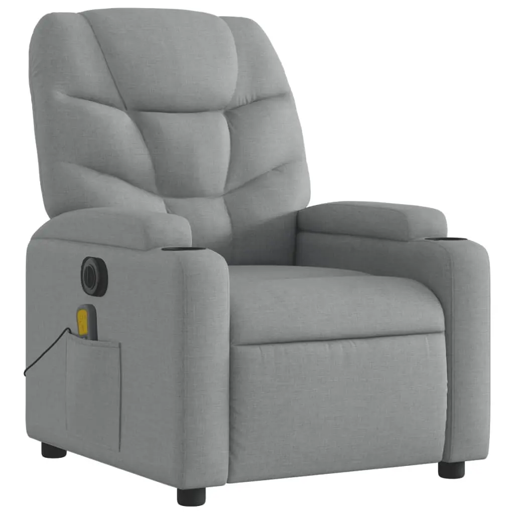 Grey Fabric Electric Massage Recliner Chair
