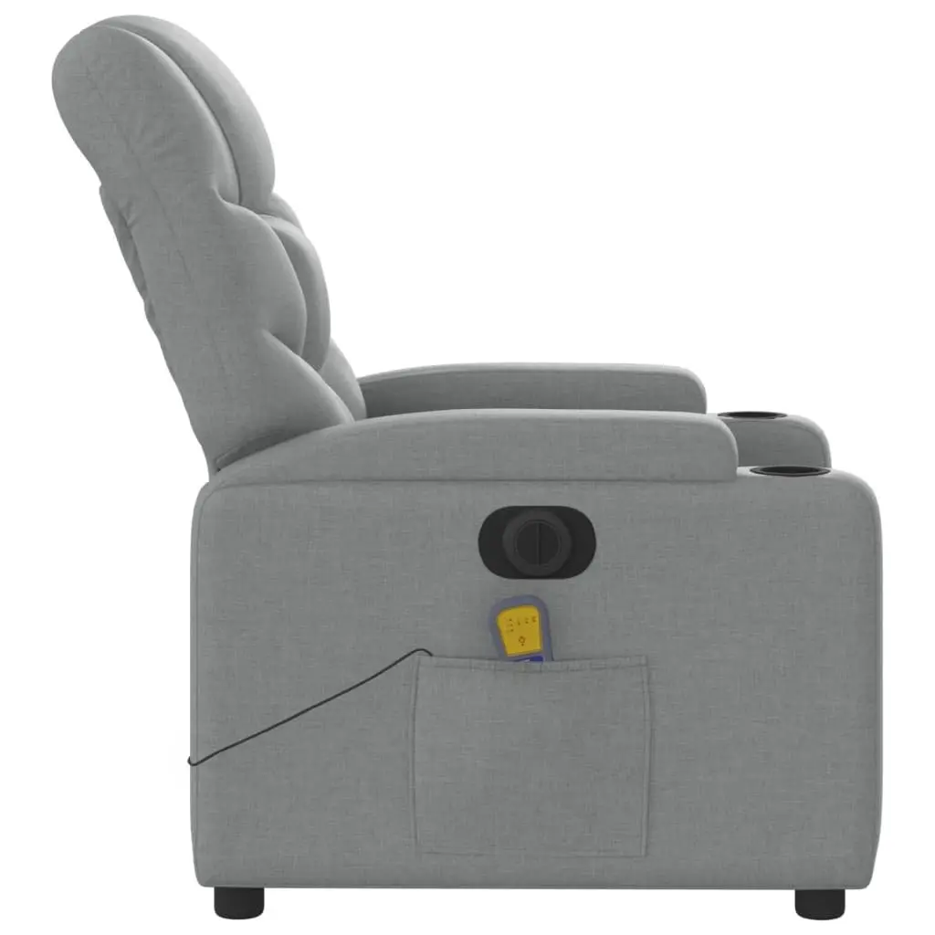 Grey Fabric Electric Massage Recliner Chair