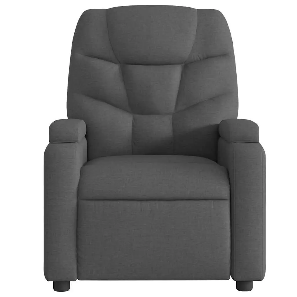 Electric Massage Recliner Chair Vibration Relaxer Grey Fabric