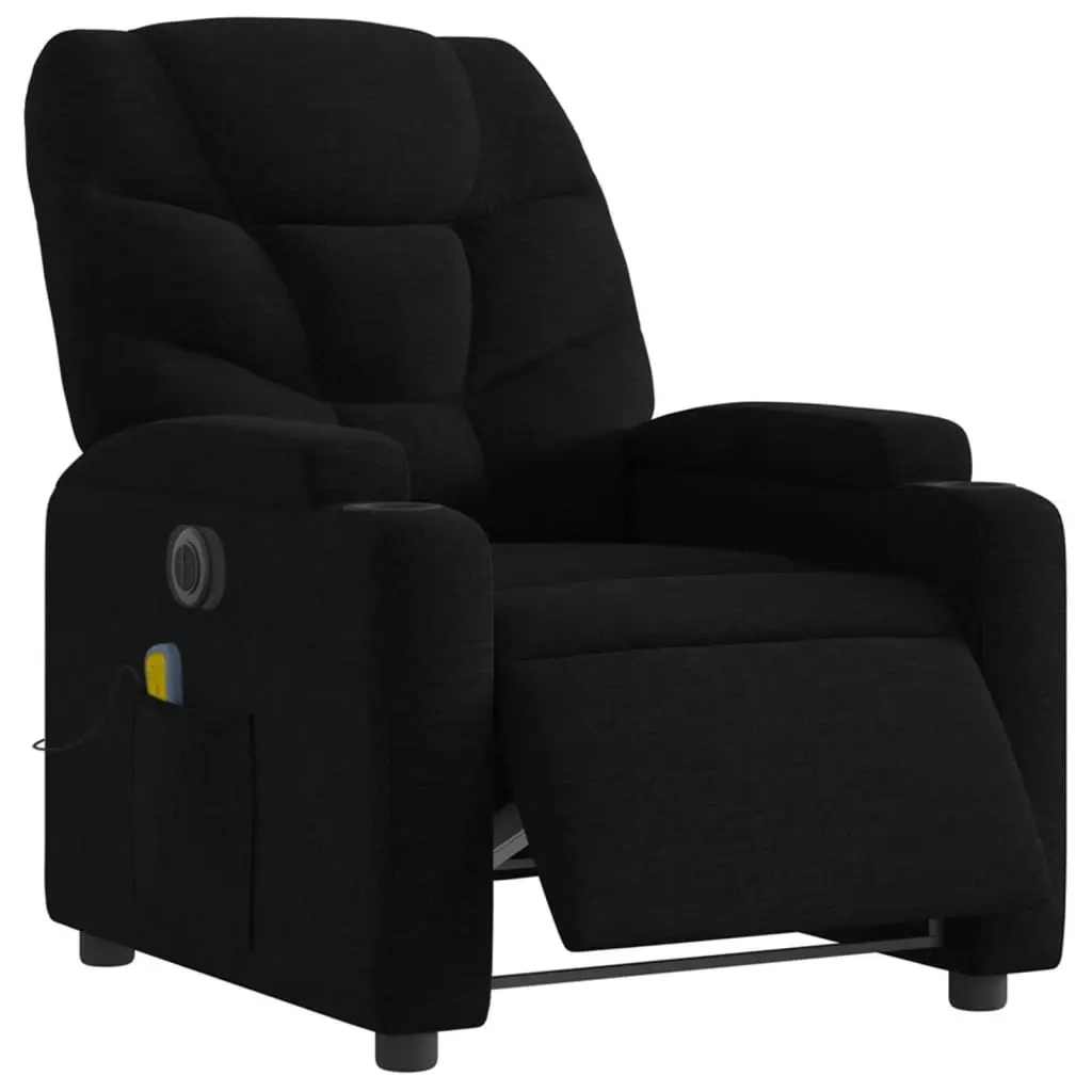 Electric Massage Recliner Chair Black Fabric Armchair Lounge Seat