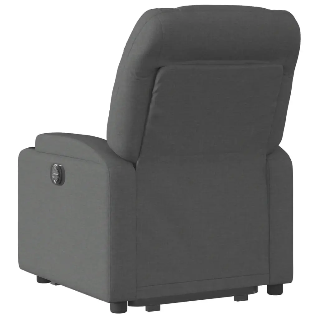 Stand Up Recliner Chair Power Lift Electric Motor Grey Fabric Armchair Elderly