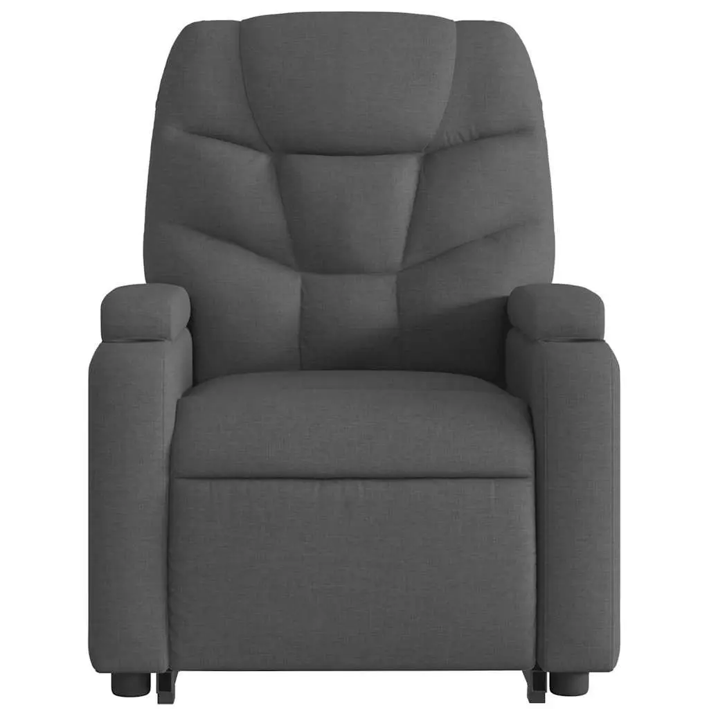 Stand Up Massage Recliner Chair Grey Fabric Power Lift Manual Recline Vibration