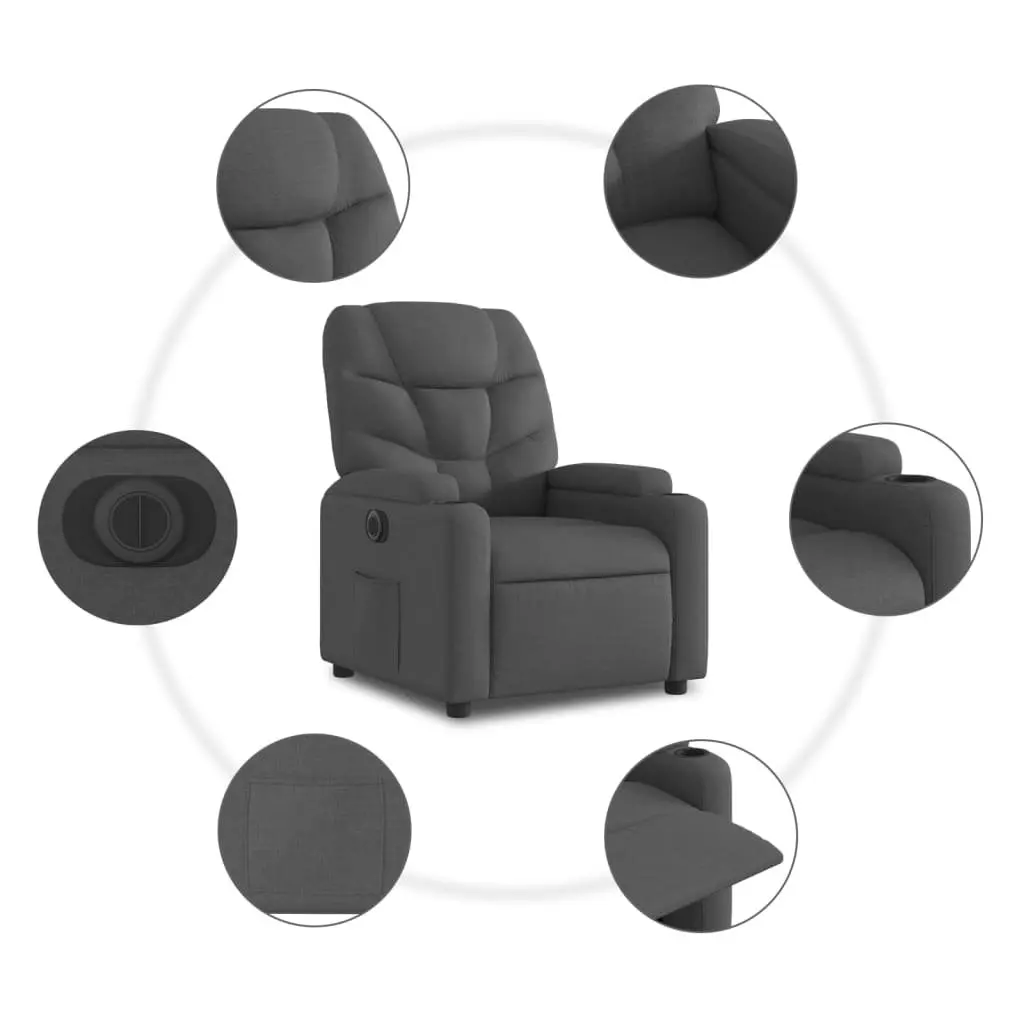 Electric Stand Up Recliner Armchair Power Lift Recline Elderly Comfort Grey