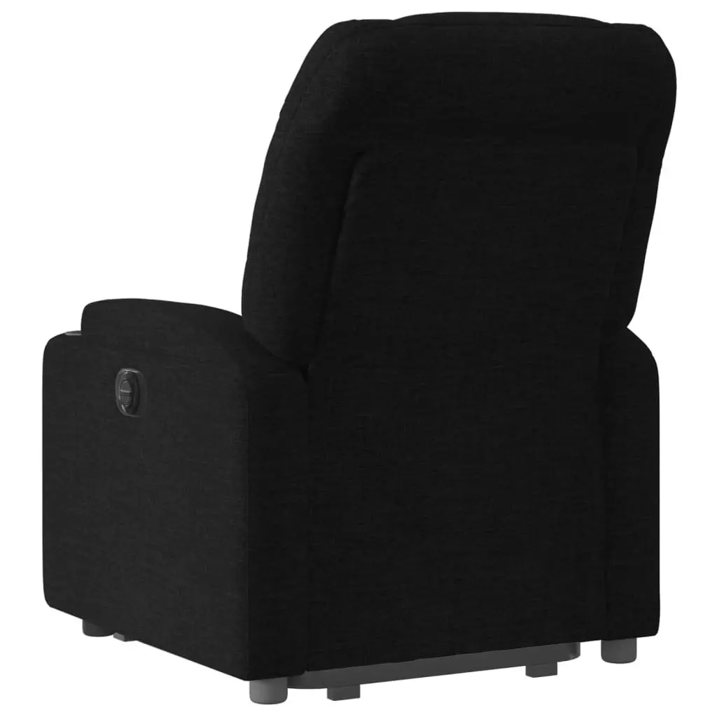 Electric Stand Up Recliner Chair Black Fabric Armchair Power Lift Massage