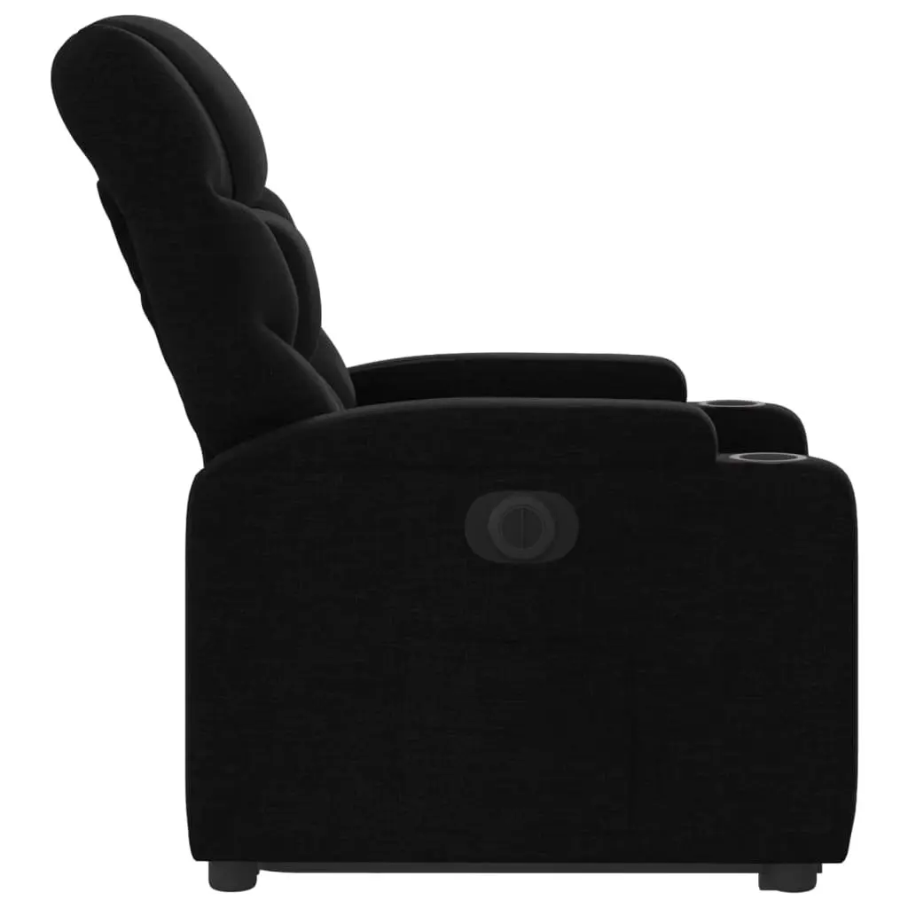 Electric Stand Up Recliner Chair Black Fabric Armchair Power Lift Massage