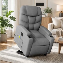 Reliable Electric Massage Recliner Chair in Grey Fabric