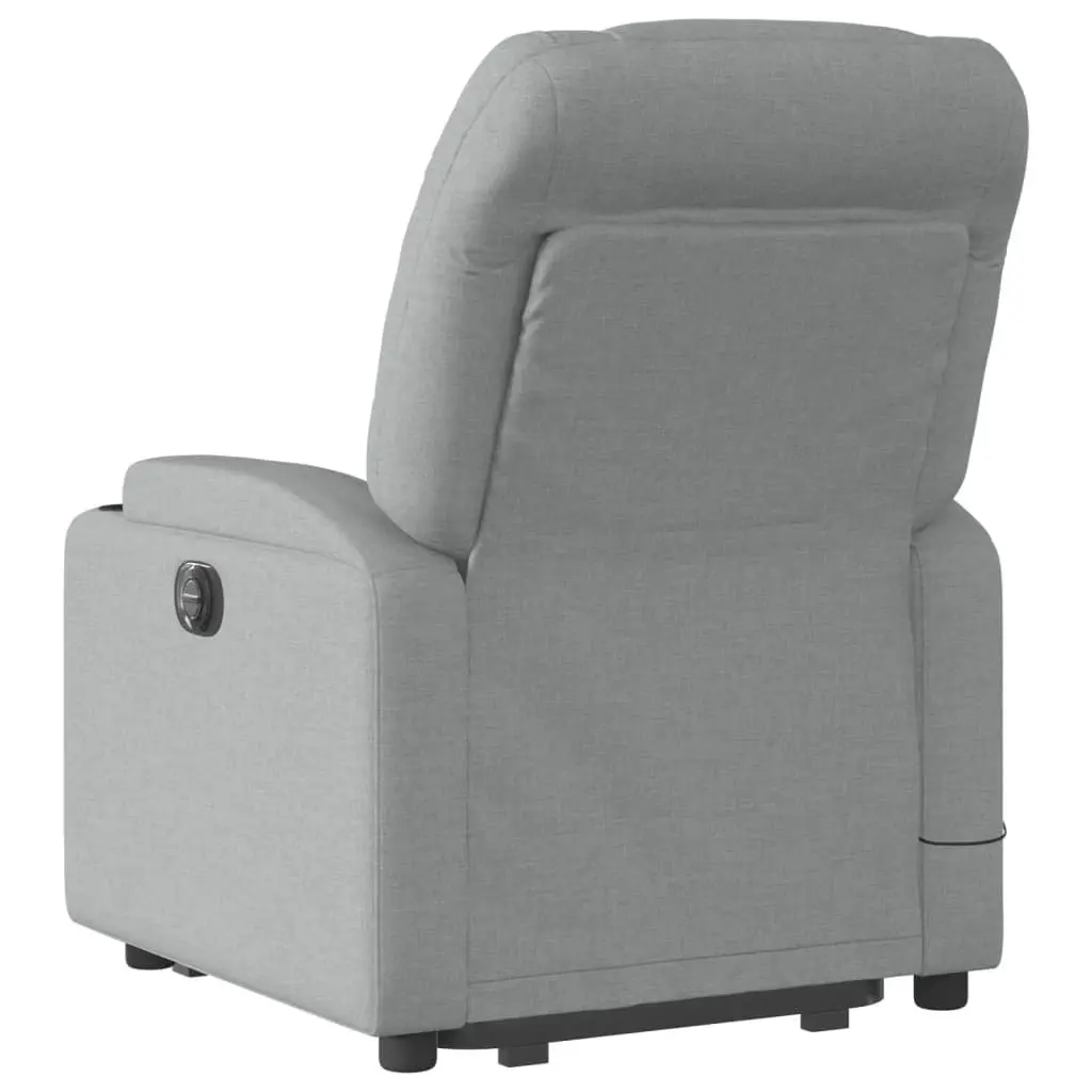 Electric Massage Recliner Chair Power Lift Vibration Grey Fabric