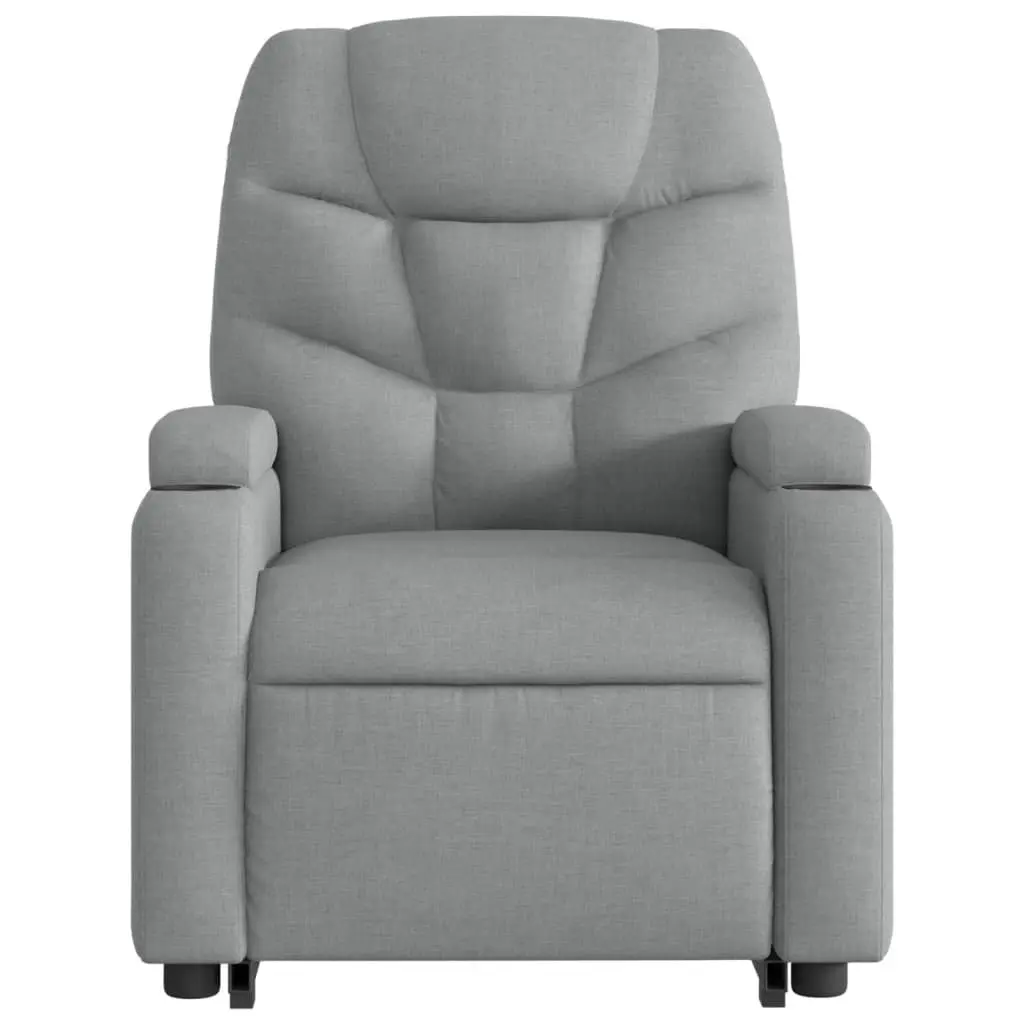 Electric Massage Recliner Chair Power Lift Vibration Grey Fabric