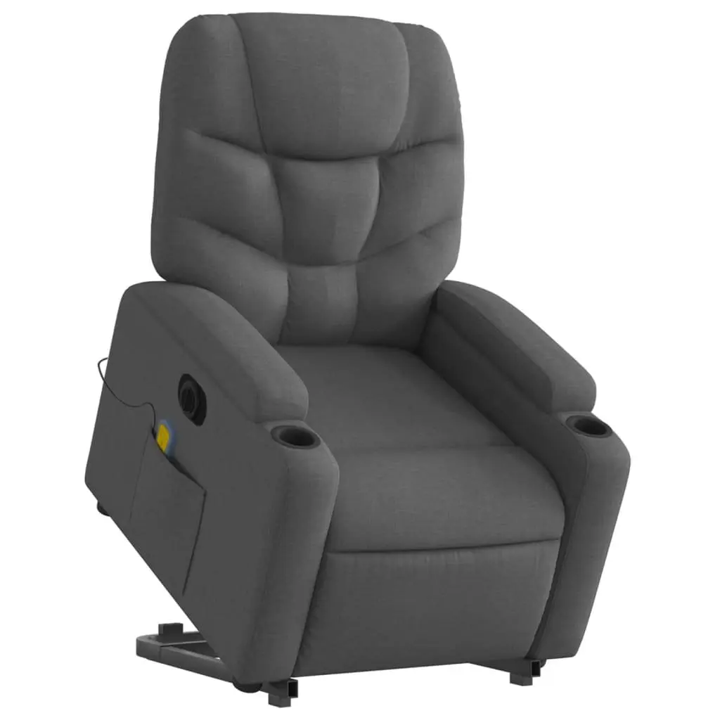 Electric Recliner Chair Massage Lift Armchair Fabric Grey