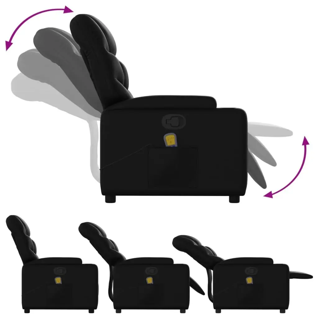 Massage Recliner Chair Manual Reclining Black Faux Leather
