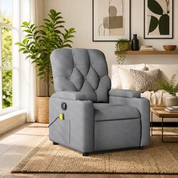 Comforting Grey Massage Recliner Chair for Relaxation