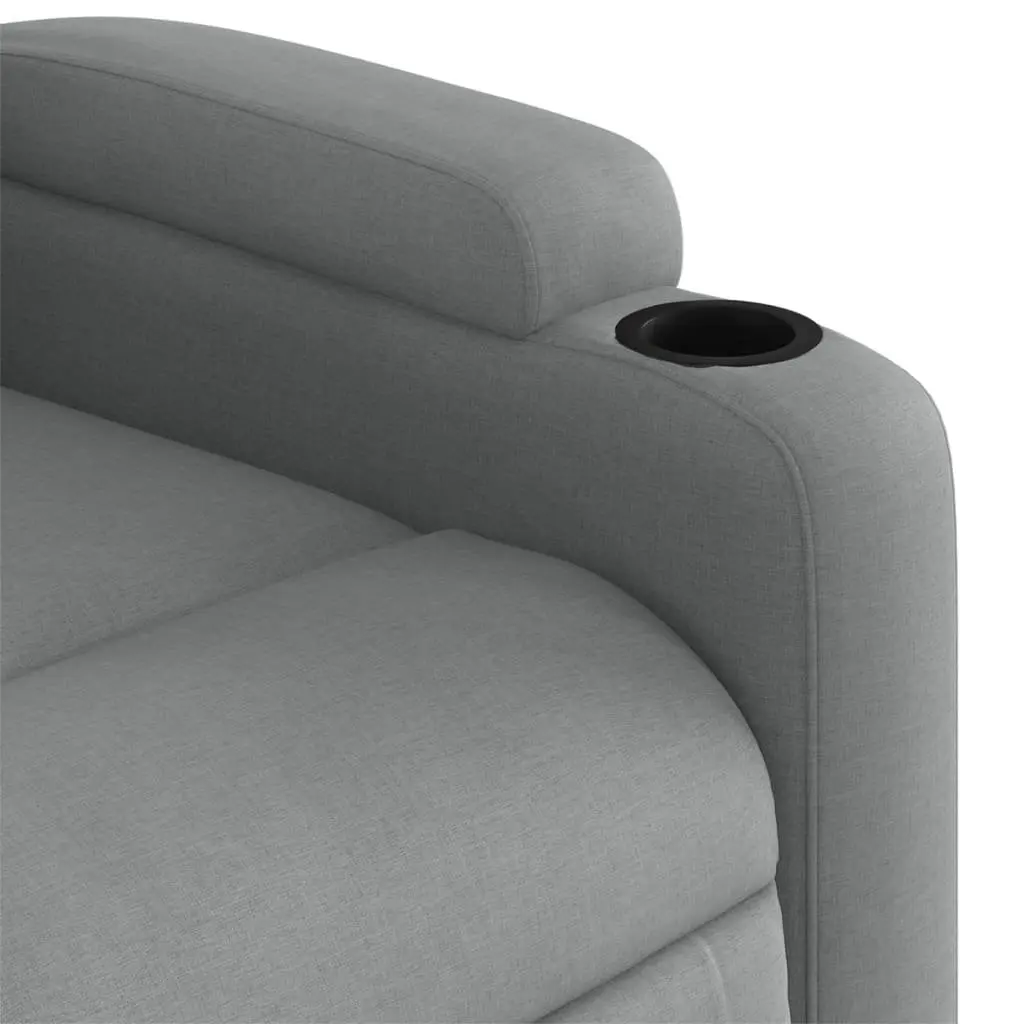 Massage Recliner Chair Vibration Grey Fabric Manual Recline 135 Degrees