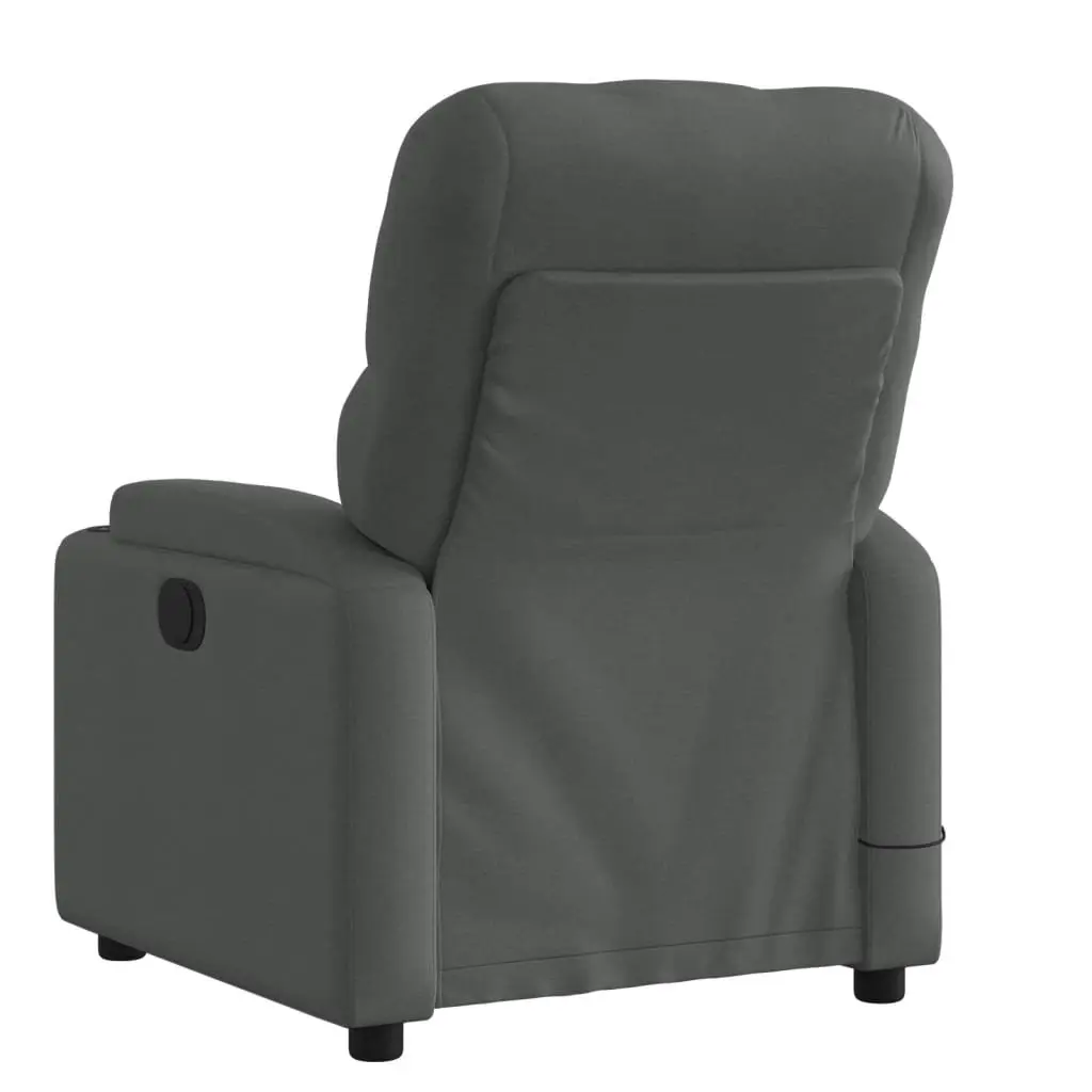 Massage Recliner Chair Manual Reclining Vibration Grey Fabric
