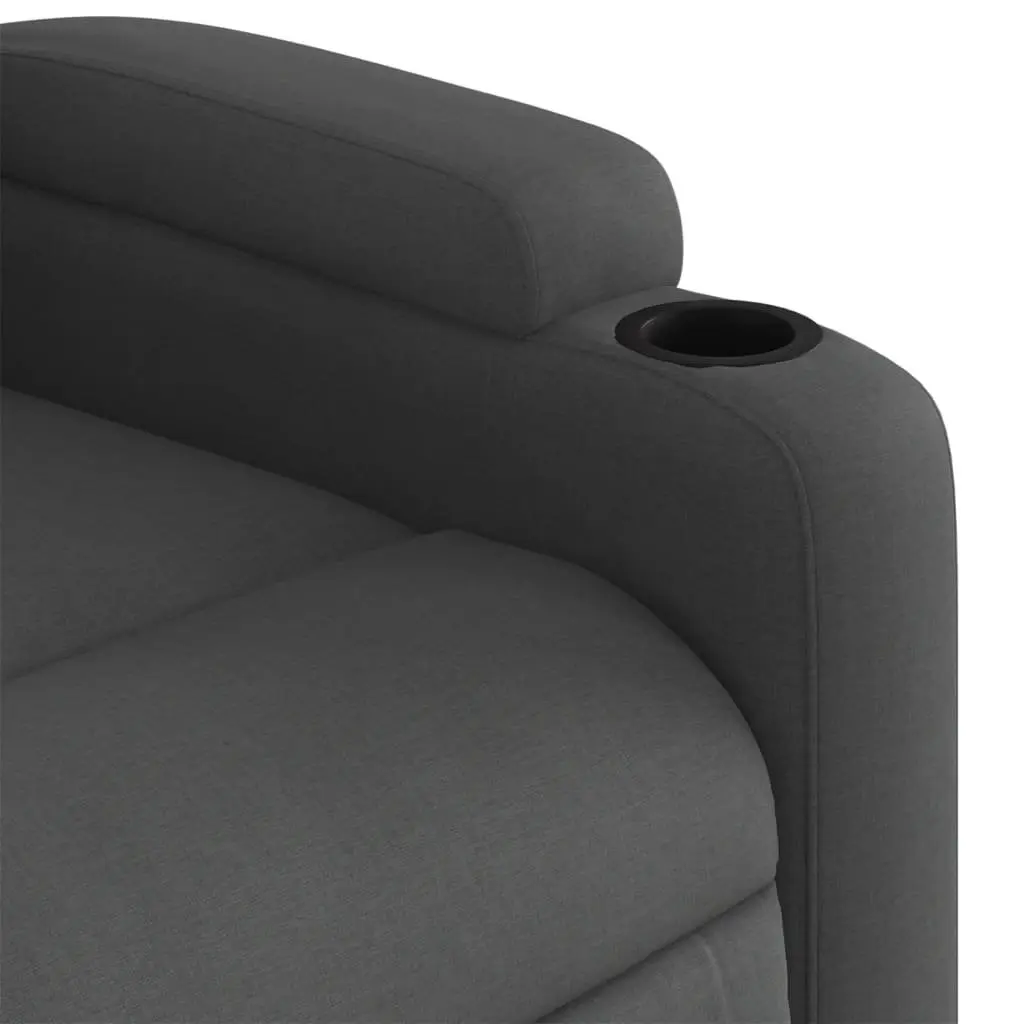 Massage Recliner Chair Manual Reclining Vibration Grey Fabric