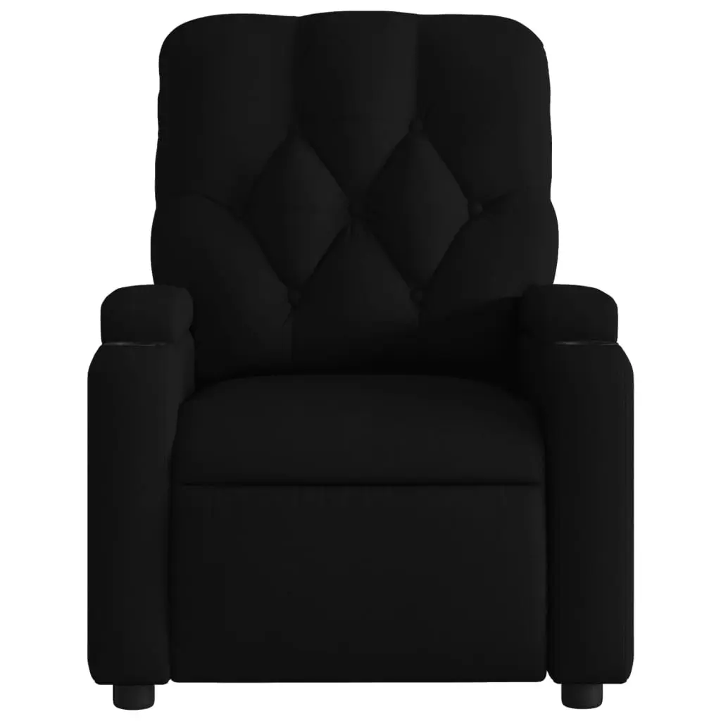 Recliner Massage Chair Vibration Black Fabric Manual Lounge Armchair