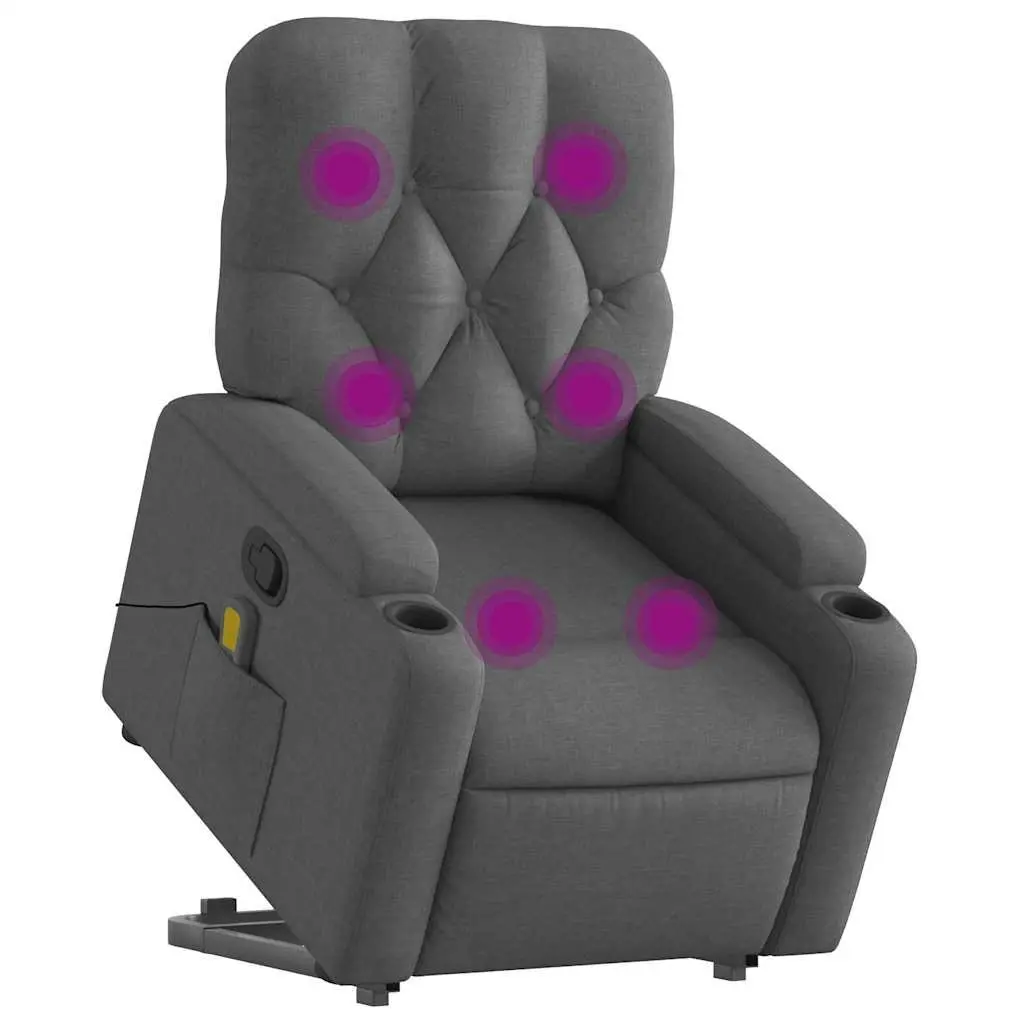 Grey Fabric Stand Up Massage Recliner Chair