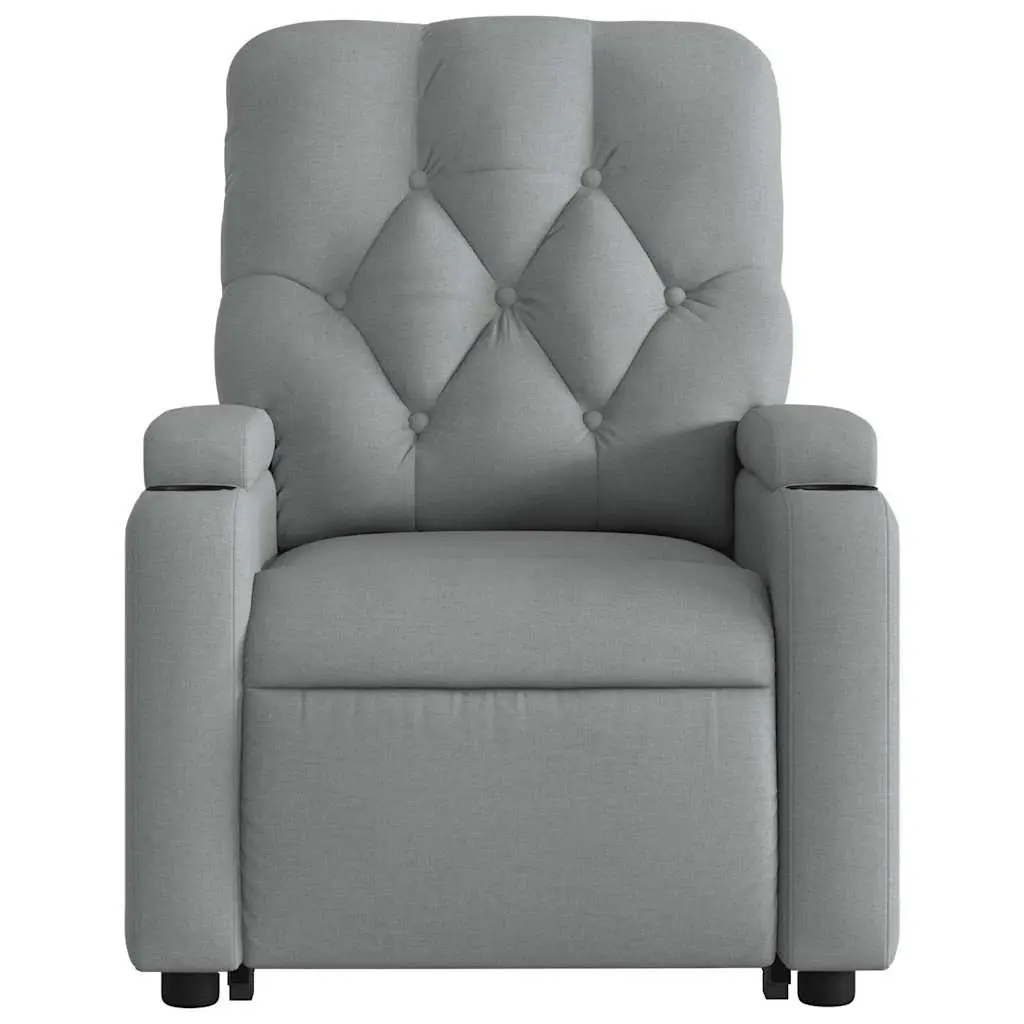 Electric Massage Recliner Chair Power Lift Adjustable Footrest 135 Degrees Grey Fabric