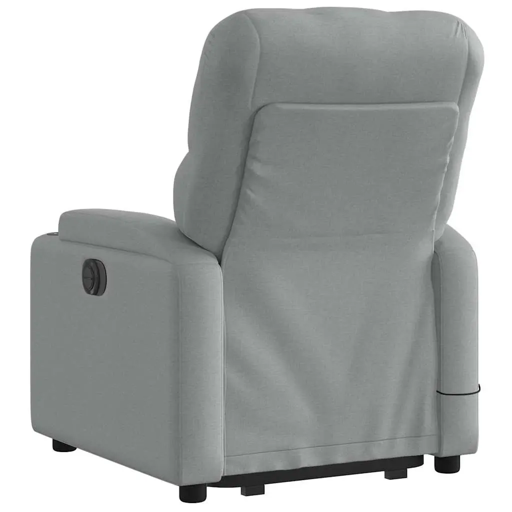 Electric Massage Recliner Chair Power Lift Adjustable Footrest 135 Degrees Grey Fabric
