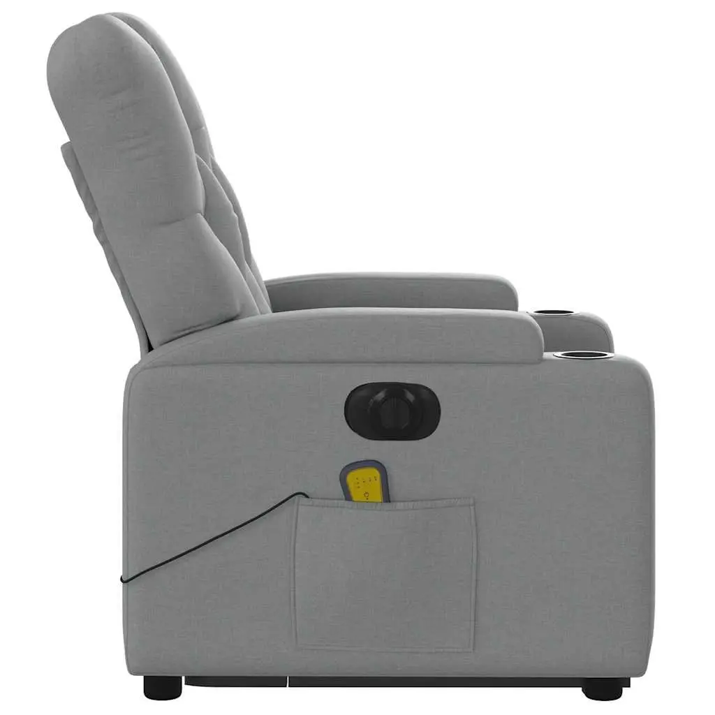 Electric Massage Recliner Chair Power Lift Adjustable Footrest 135 Degrees Grey Fabric