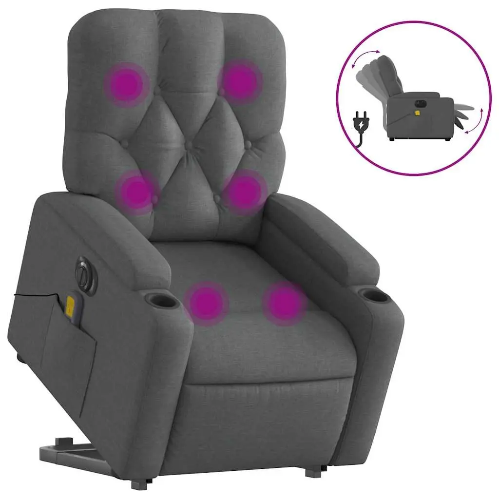 Grey Fabric Electric Recliner Chair with Power Lift Function for Elderly Massage Use