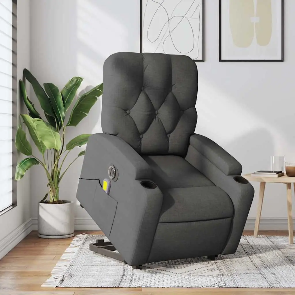Grey Fabric Electric Recliner Chair with Power Lift Function for Elderly Massage Use