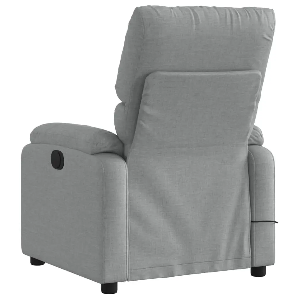 Massage Recliner Chair Manual Recline 135 Degrees Grey Fabric