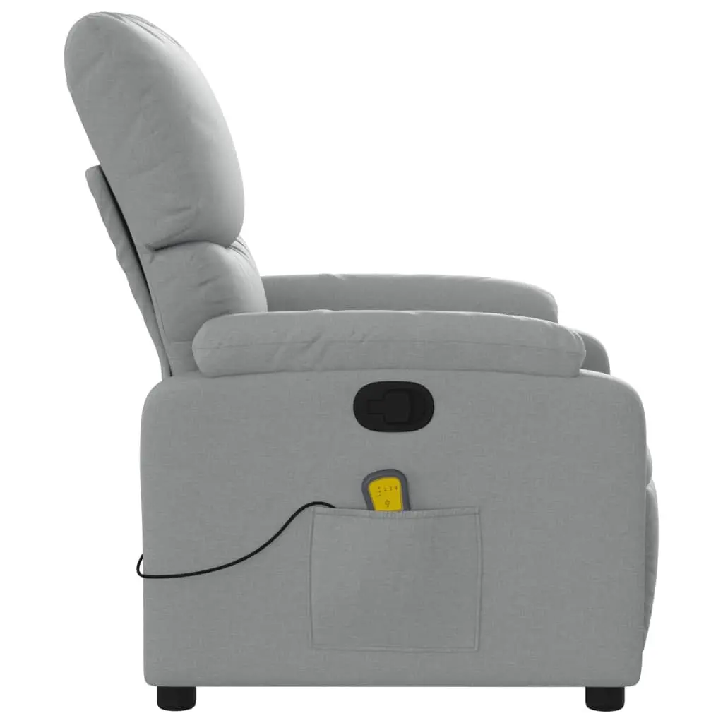 Massage Recliner Chair Manual Recline 135 Degrees Grey Fabric