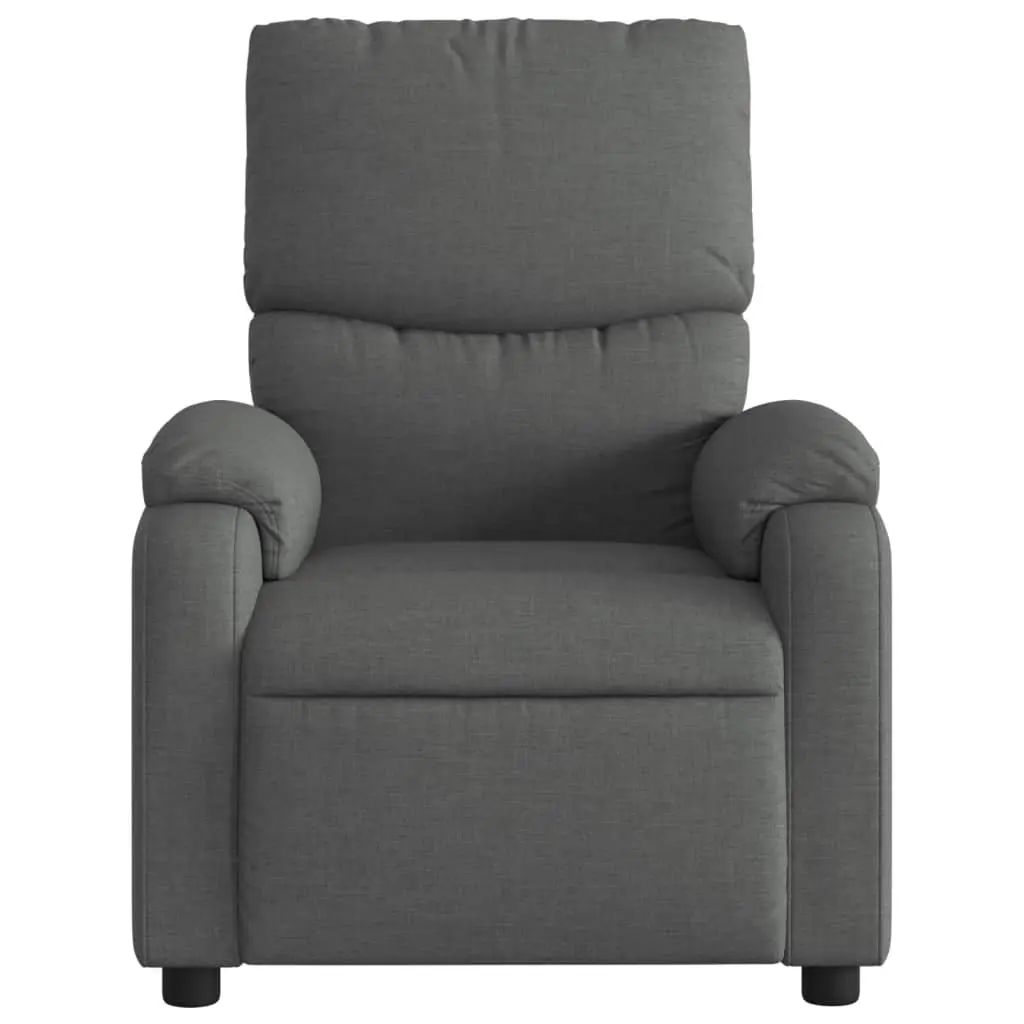 Massage Recliner Chair Grey Fabric Manual Recline Armchair Vibration 6 Points