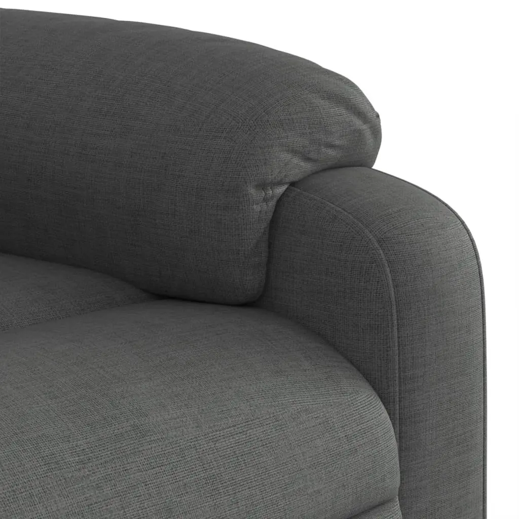 Massage Recliner Chair Grey Fabric Manual Recline Armchair Vibration 6 Points