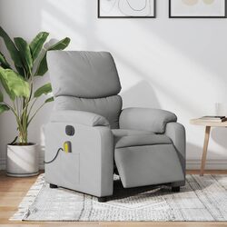 Electric Massage Recliner Chair in Grey Fabric