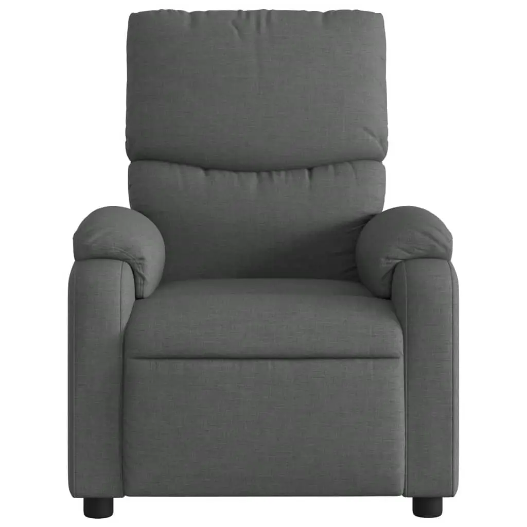 Electric Massage Recliner Chair Grey Fabric Lounge with Footrest and Vibration Massage Function