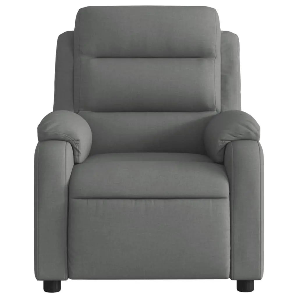 Massage Recliner Chair Grey Fabric Manual Recline Footrest Armchair Vibration