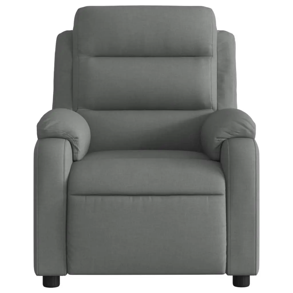 Electric Massage Recliner Chair Adjustable Footrest 135 Degrees Grey Fabric