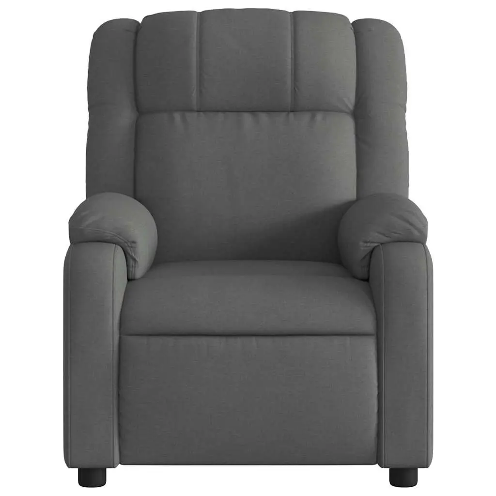 Massage Recliner Chair Grey Fabric Manual Reclining Armchair with Vibration