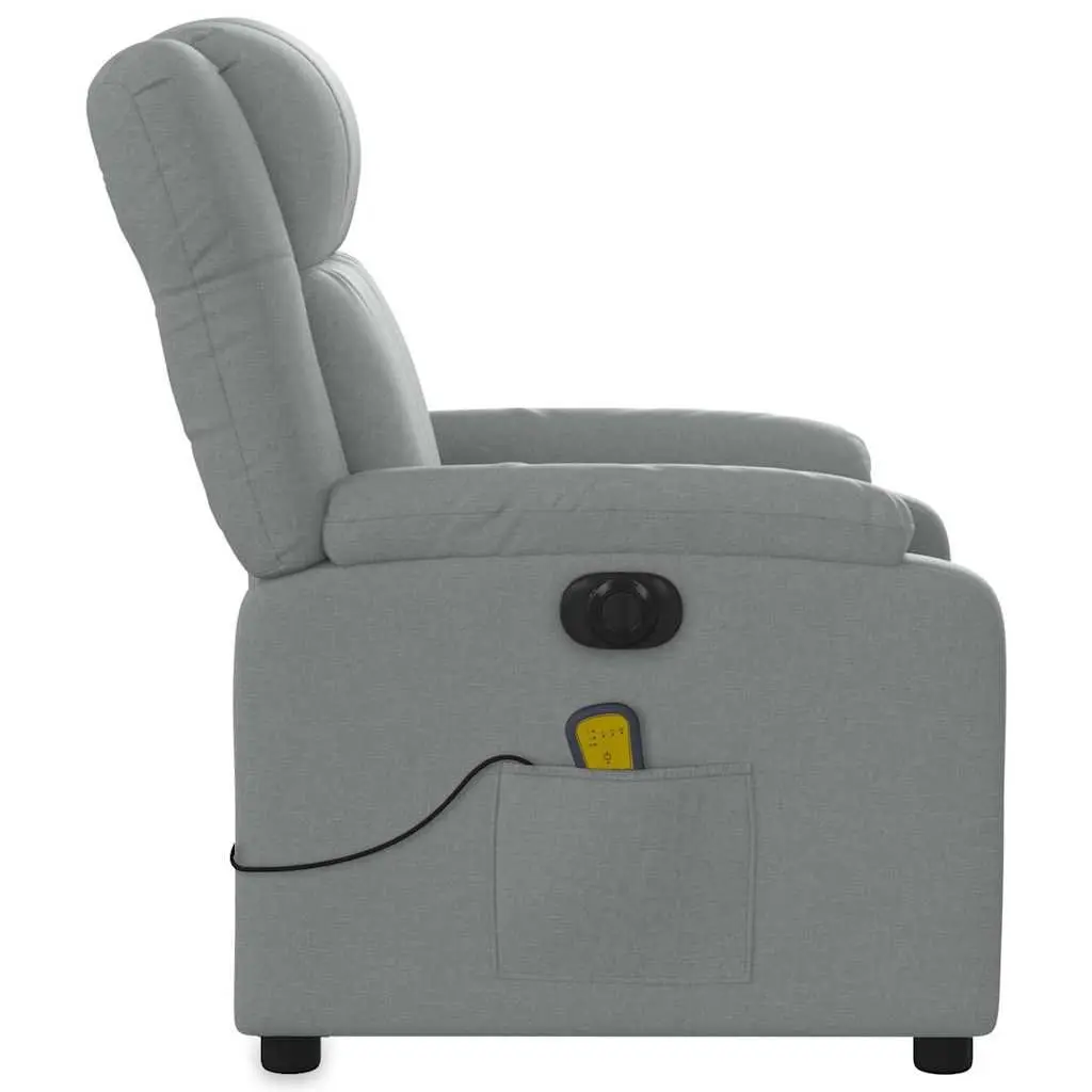 Recliner Chair Fabric Massage Electric Vibration Grey Adjustable Armchair