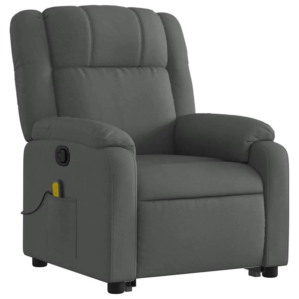 Electric Massage Recliner Chair Power Lift Function Grey Fabric