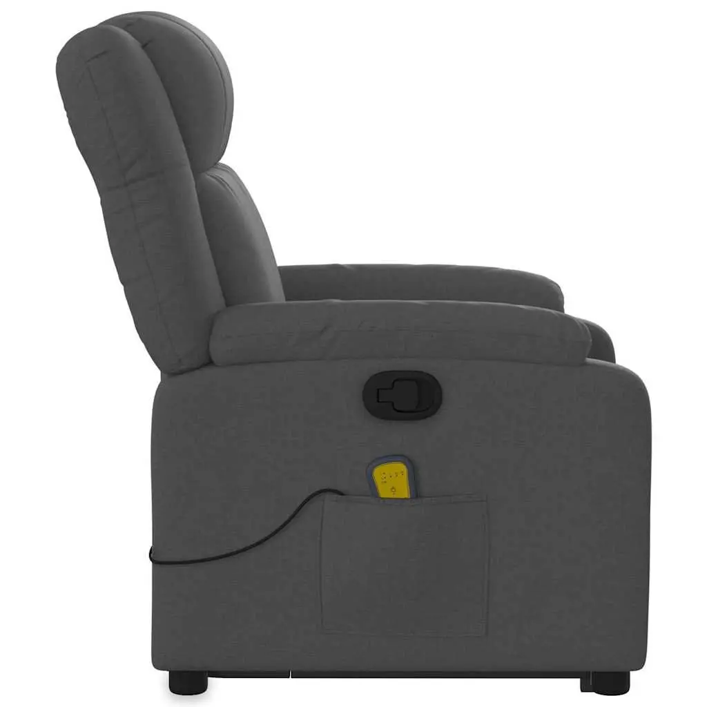 Electric Massage Recliner Chair Power Lift Function Grey Fabric