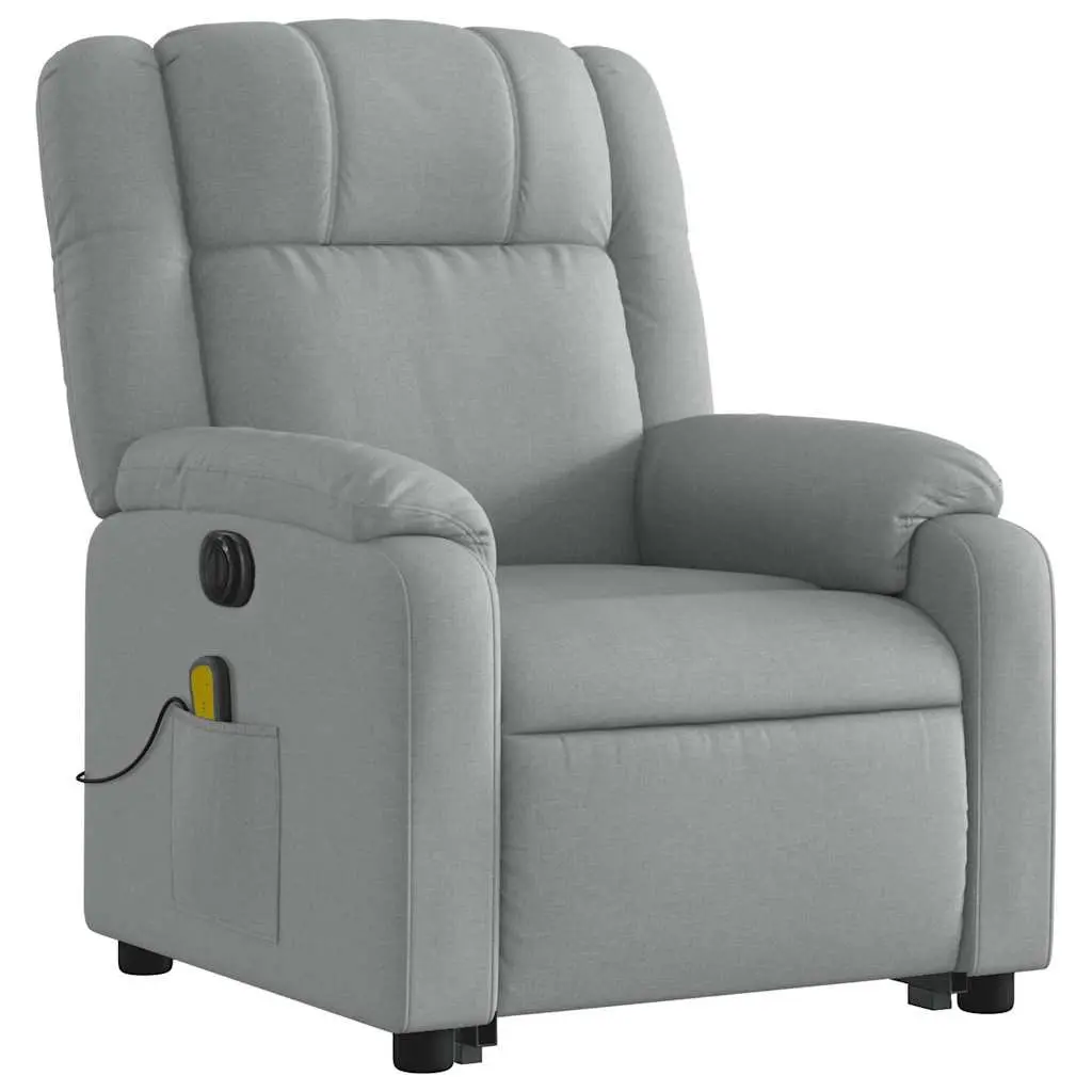 Electric Stand Up Massage Recliner Chair Grey Fabric Power Lift Recline Armchair