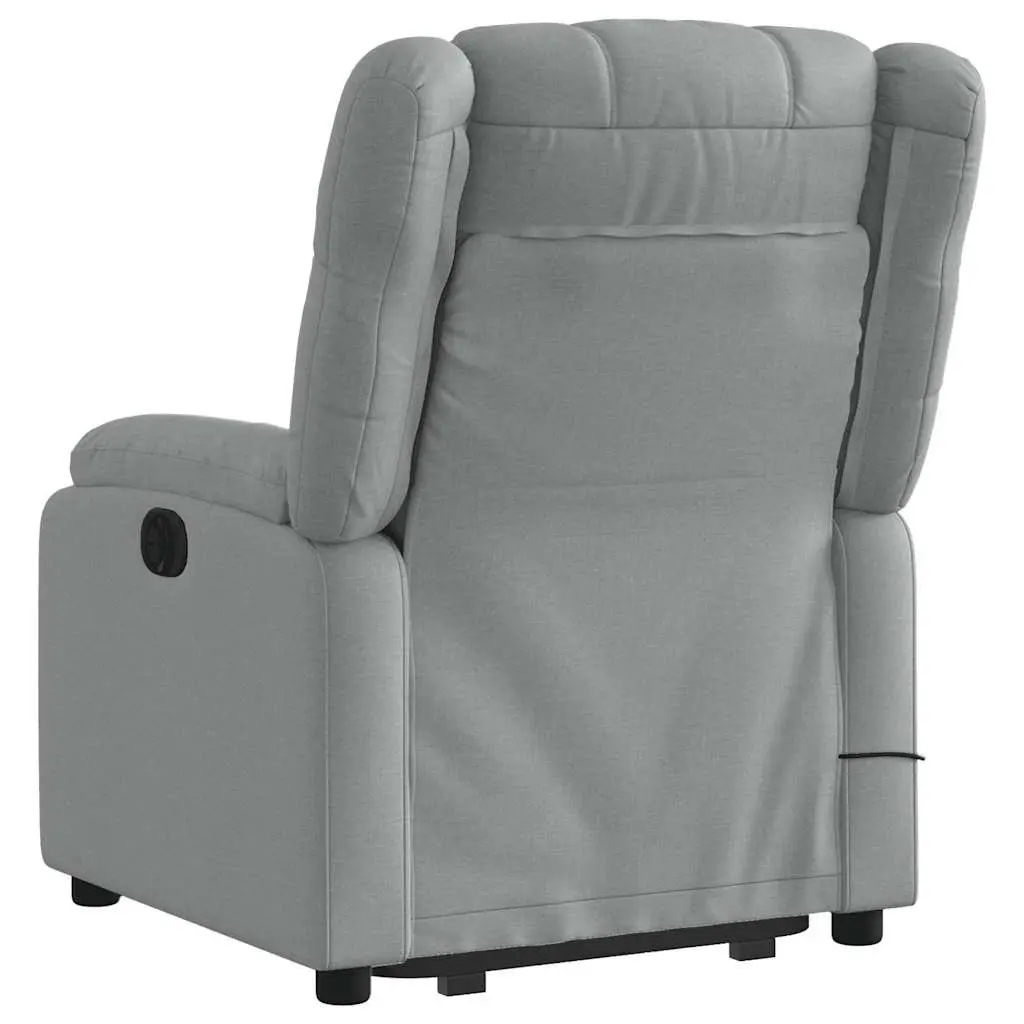 Electric Stand Up Massage Recliner Chair Grey Fabric Power Lift Recline Armchair
