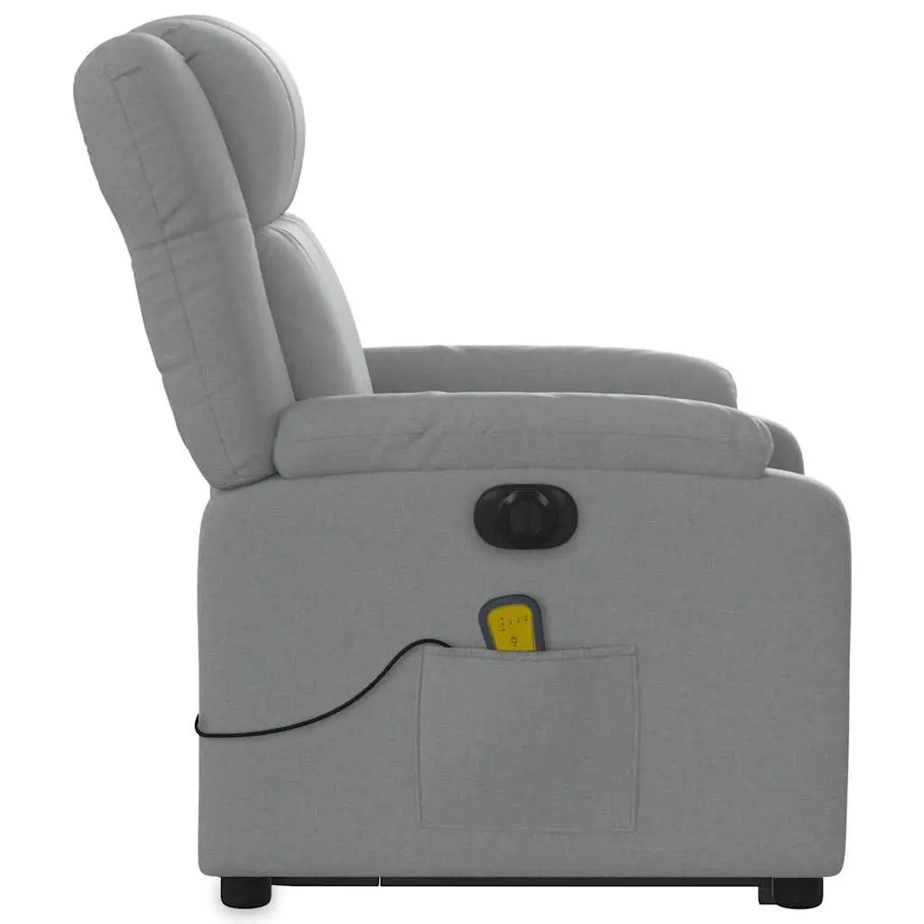 Electric Stand Up Massage Recliner Chair Grey Fabric Power Lift Recline Armchair
