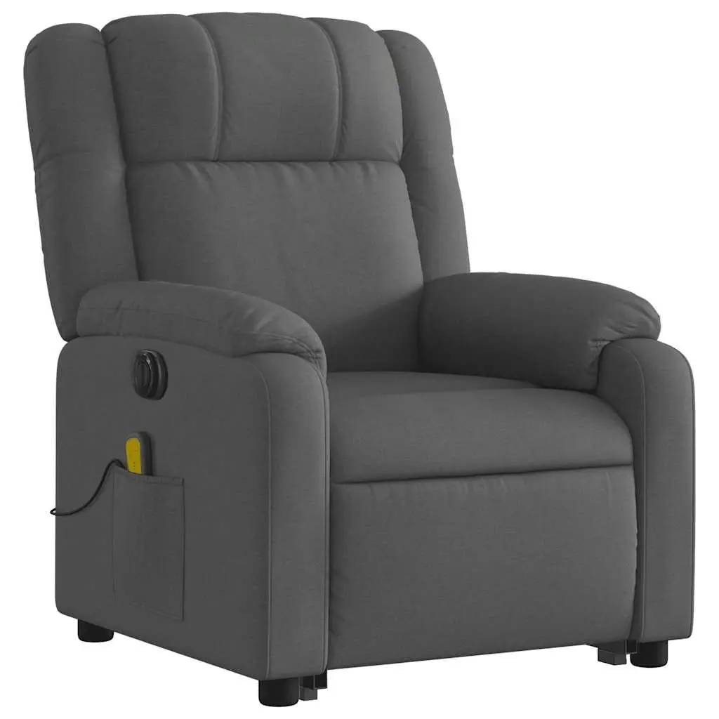 Massage Recliner Chair Electric Vibration Power Lift Grey Fabric Adjustable