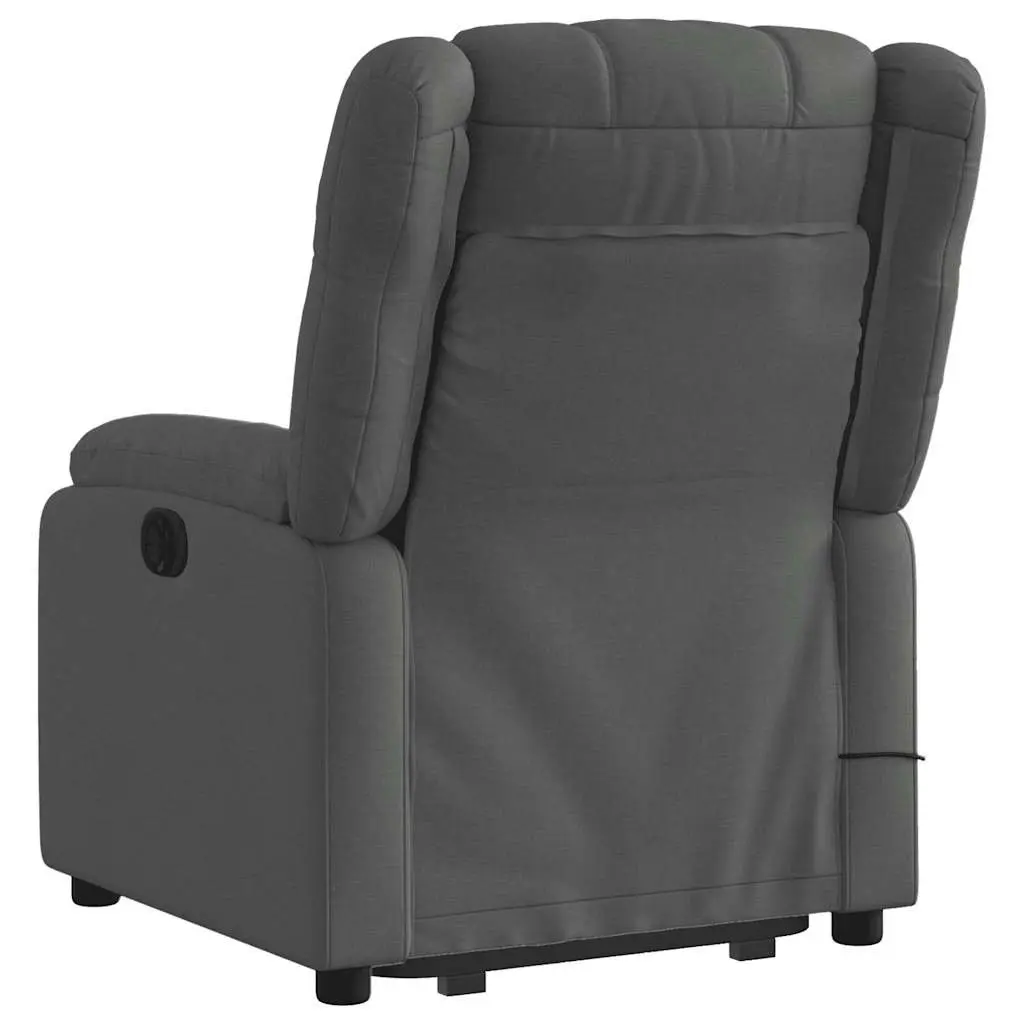 Massage Recliner Chair Electric Vibration Power Lift Grey Fabric Adjustable