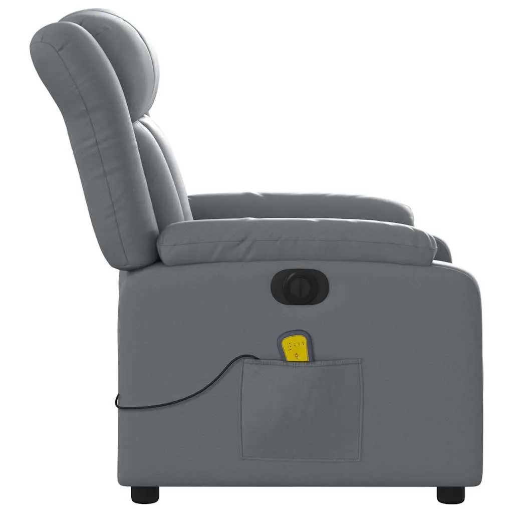 Stand Up Massage Recliner Chair Power Lift Manual Recline Grey Faux Leather