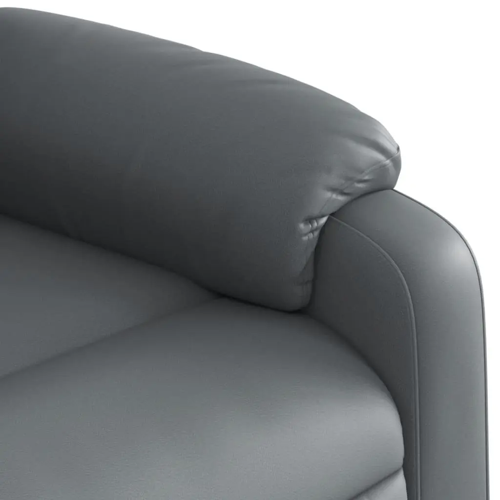 Stand Up Massage Recliner Chair Power Lift Manual Recline Grey Faux Leather
